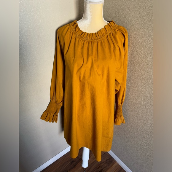 DOEN Mustard Yellow Long Sleeve Dress size S - Picture 1 of 8
